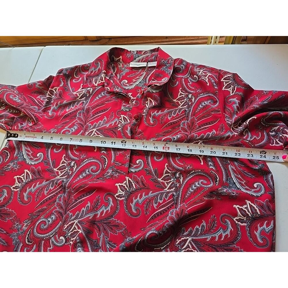 Alfred Dunner Women's Sz 16W Red Paisley Floral Long Sleeve Blouse Flowy Casual - Picture 6 of 9